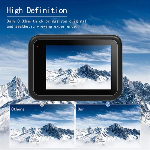 Miniatura 6 de [9 piezas] Protector de pantalla para GoPro Hero 12 11 10 9 negro, 9 piezas de vidrio templado protector de pantalla Len