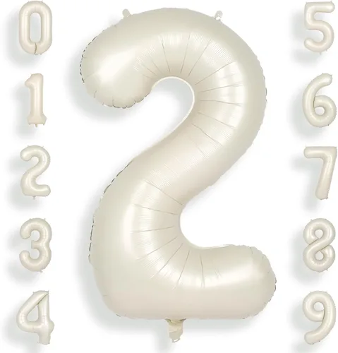 Miniatura 36 de SUWEN Globos de helio grandes de 102 cm (40 pulgadas) con letra S en color crema. Globos grandes de papel de aluminio con letra en helio, de A a Z.