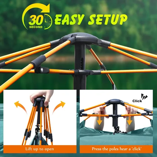 Miniatura 2 de Tienda de campaña para 2-3 personas, tienda de campaña automática instantánea para camping, fácil y rápida, tienda de campaña impermeable, tienda