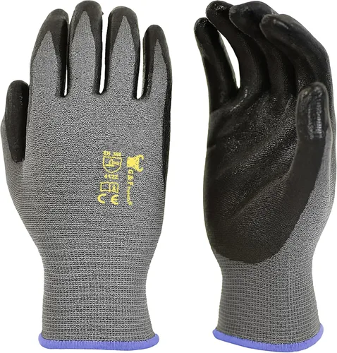 Miniatura 13 de Guantes de trabajo con revestimiento de micro espuma - Guantes de jardín, uso general, construcción, trabajo de jardinería, talla L