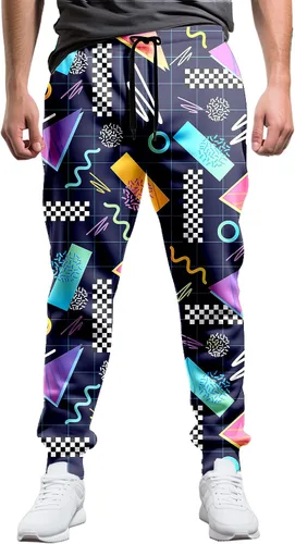 Pantalones deportivos de moda estilo de los años 80 para hombre, pantalones deportivos divertidos para hombre, pantalones deportivos casuales de los