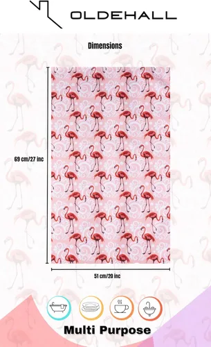 Miniatura 6 de Paquete de 1, 2 o 4 toallas de cocina vibrantes y coloridas/paños de cocina de flamenco para uso diario y decoración del hogar, diseño rojo