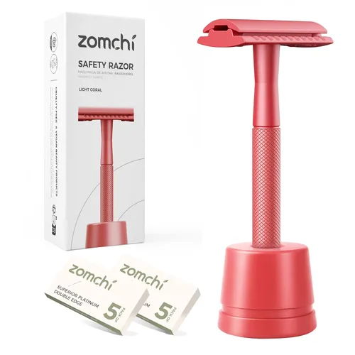 Miniatura 13 de Maquinilla de afeitar de seguridad de doble borde con mango de textura,Maquinilla de afeitar de metal para hombres y mujeres,Se adapta a todas