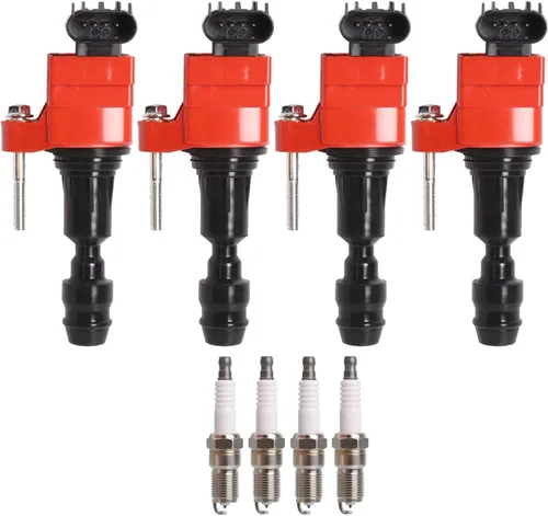 ENA Paquete de 4 bujías de bobina de encendido roja compatibles con Chevrolet Chevy GMC Pontiac Saturn Regal Verano Equinox LaCrosse Malibu HHR