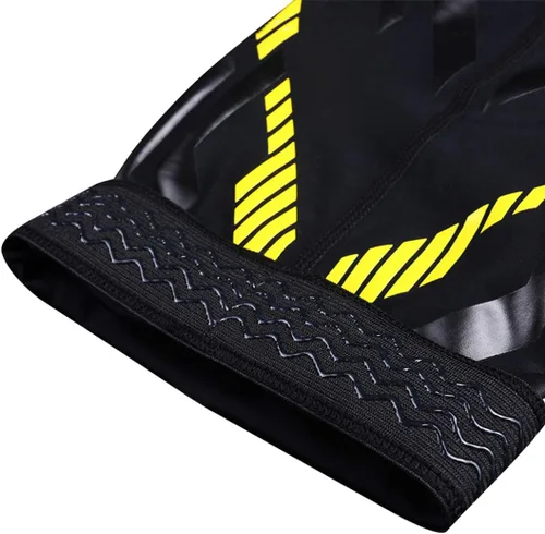 Miniatura 3 de Kuangmi Rodillera protectora para la rodilla rodillera de compresión para piernas espinilleras par Negro Amarillo