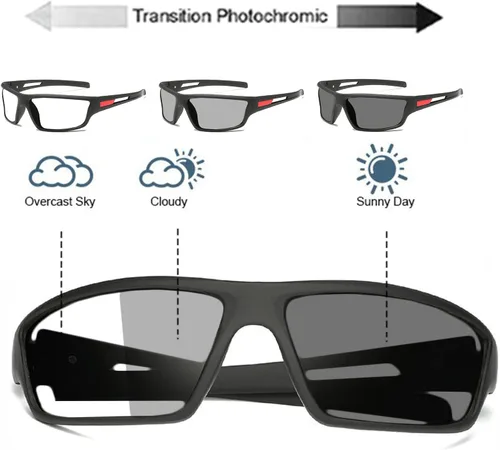 Miniatura 3 de Gafas de lectura para hombre, lentes de sol de transición fotocromáticas, lentes completas, para ciclismo, gafas cuadradas y deportivas vintage