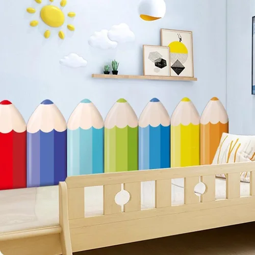 Miniatura 3 de Paneles de pared 3D con cabecero estampado de lápiz, autoadhesivo, adhesivo de pared anticolisión, acolchado de pared, panel de pared tridimensional