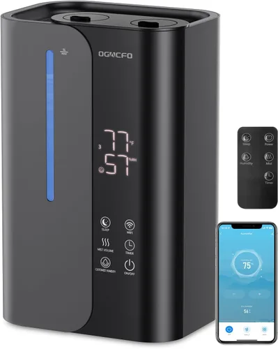 OGACFO Humidificadores de Aire Inteligentes de 5L para Dormitorio con Aceites Esenciales, Humidificadores de Niebla Fría de Gran Capacidad de 50H de