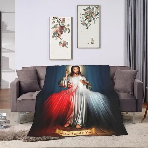 Miniatura 7 de Manta de regalo de misericordia divina de Jesús, manta católica ultrasuave de micro polar, manta religiosa cristiana para mujeres, manta para cama