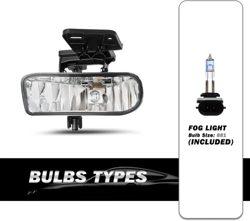 Miniatura 3 de SOCKIR 6 piezas para 1999-2002 GMC Sierra 00-06 Yukon conjunto de faros y luces antiniebla + faro delantero de parque/señal LH+RH con bombillas