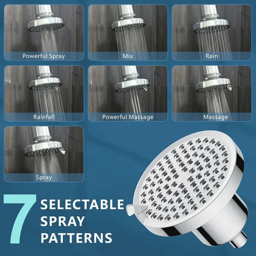 Miniatura 3 de Voolan Cabezal de ducha filtrado de 20 etapas, filtro de ducha de lluvia de alta presión para agua dura para eliminar el cloro y sustancias nocivas