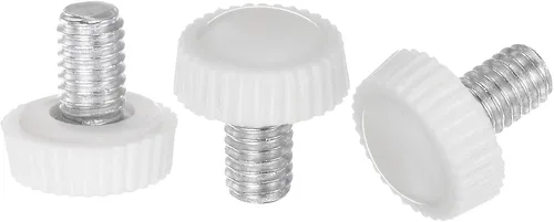 Miniatura 14 de uxcell 20 pomos moleteados de rosca métrica macho M4 x 0.236 in, pomos de sujeción de tornillo de pulgar, mango de plástico con perno roscado