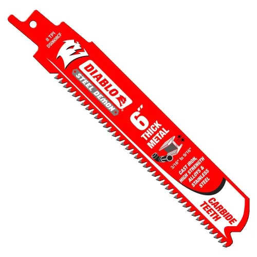 Miniatura 6 de Diablo Steel Demon Hoja de sierra alternante con dientes de carburo para metal grueso - 4" de longitud, 8 TPI - DS0408CF