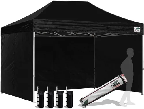 Miniatura 21 de Eurmax Tienda de campaña desplegable de 8 x 8 de Estados Unidos, con bolsa rodante patentada sin puntas, 4 paredes extraíbles con cremallera, toldo