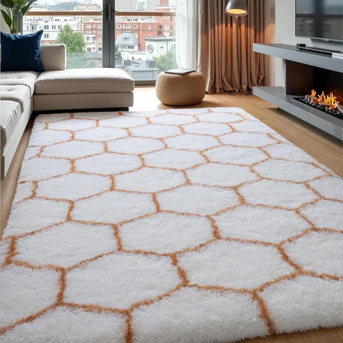 Miniatura 72 de Zentavio Alfombras de área para sala de estar, alfombras grises para dormitorio, alfombra de 4 x 6, alfombra mullida, peluda y suave, shag estética