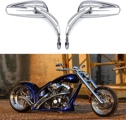 Miniatura 10 de DREAMIZER Sportster Espejos compatibles con Harley Road King Street Electra Glide Dyna Softail Road Glide Retrovisor de motocicleta 1982-2026 (negro)