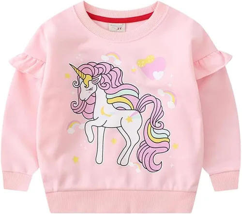 Miniatura 2 de Sudaderas casuales de manga larga para niñas pequeñas, suéter de cuello redondo, camisas de invierno para niños pequeños, ropa de 2-7T