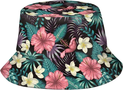 Sombrero de sol hawaiano con flores hawaianas para hombres y mujeres, protección solar, sombreros de ala ancha, plegable, gorra Boonie de viaje de