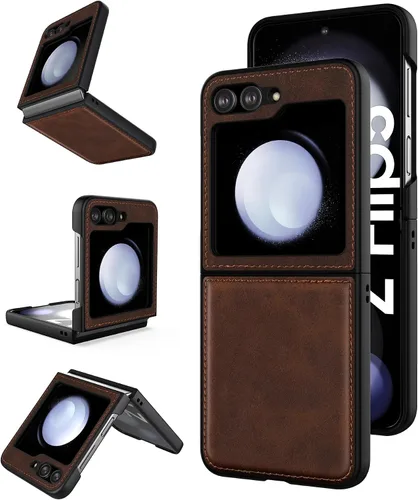 Miniatura 9 de Foluu para Samsung Galaxy Z Flip 5 5G Funda, Funda de Cuero, Cuero PU + Carcasa Rígida de PC Ultra Delgada Slim Duradera Funda Protectora