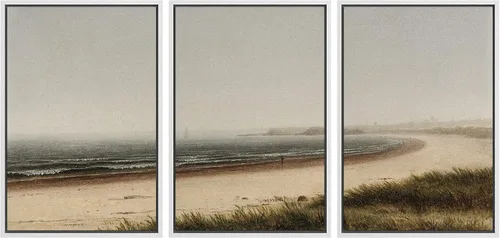 Miniatura 98 de Ashbrook Set de Arte de Pared en Lienzo Enmarcado, Naturaleza, Horizonte de Playa Nebulosa, Ilustraciones de Área Silvestre, Bellas Artes, Paisaje