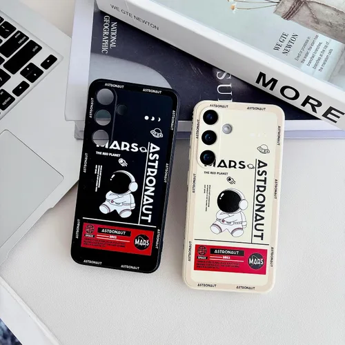Miniatura 31 de Yonds Queen para Samsung Galaxy S21 Funda Linda, Diseño de Astronauta de Dibujos Animados, Espacio, Luna, Cohete, Elegante Cubierta Amortiguadora