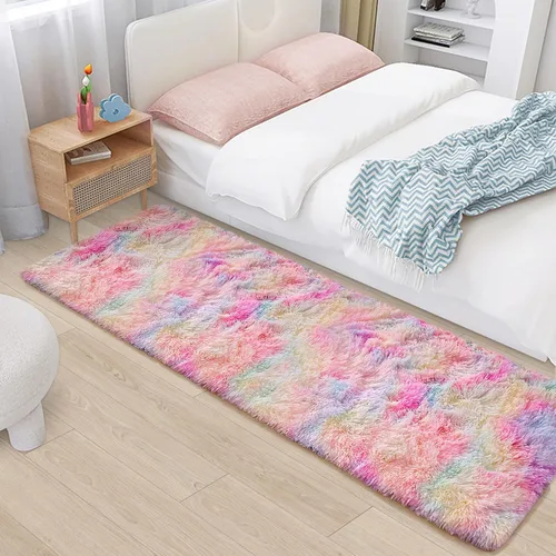 Miniatura 27 de Alfombras de pasillo beige de 2 x 6 pies para dormitorio, sala de estar, alfombra de felpa suave y esponjosa, alfombra de pasillo para pasillos
