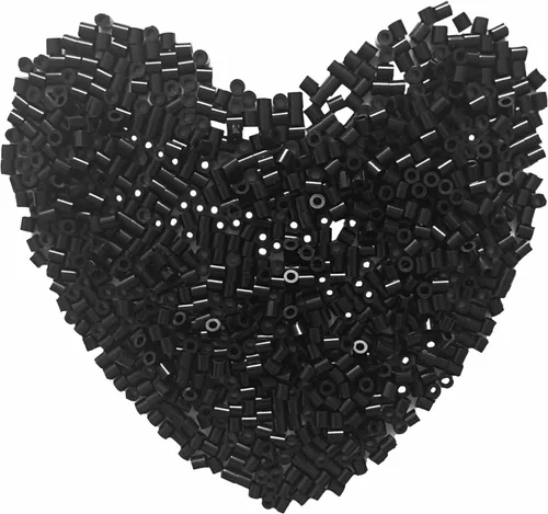 1000 cuentas fusibles – Cuentas de fusión negras de 0.197 pulgadas para manualidades, kit de recambio a granel de cuentas Hama. Negro