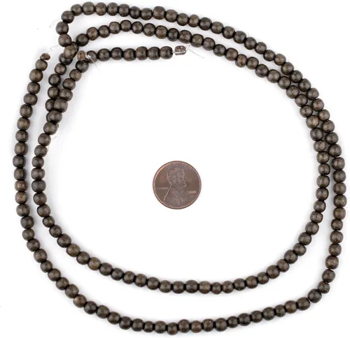 Miniatura 2 de TheBeadChest - Cuentas redondas de madera gris natural (0.157 in)