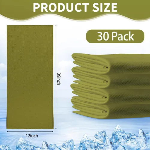 Miniatura 2 de Honoson Toalla de enfriamiento a granel – Toallas frescas para cuello y cara, microfibra transpirable y deportiva para gimnasio, yoga, viajes, Verde