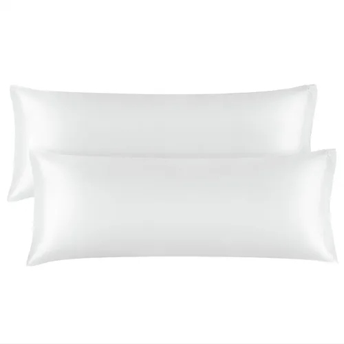 Miniatura 105 de Bedelite Funda de almohada de satén para el cuerpo, súper suave y refrescante, para el cabello y la piel, transpirable, sedosa y larga, 20 x 54 Rosa