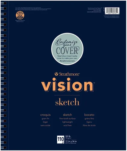 Miniatura 10 de Strathmore Vision Cold Press - Bloc de acuarela de 11 x 15 pulgadas, 140 libras, 30 hojas -62640610