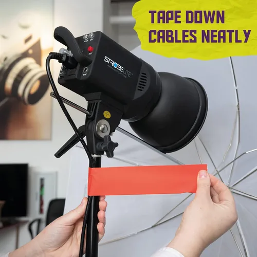 Miniatura 5 de ATack Gaffer Tape - Cinta adhesiva de 2 pulgadas x 30 yardas, color rojo de alta calidad y fácil de rasgar, color rojo mate, cinta para escenario