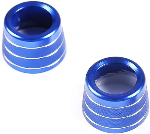 Miniatura 4 de YIWANG - 2 anillos de perilla de aire acondicionado para coche para BMW Serie 5 G30 G38, 6 Series GT, 7 Series G11 G12 2016-2020, Azul