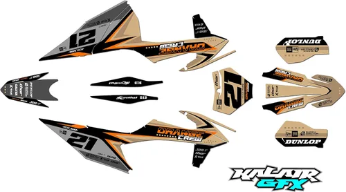 Miniatura 6 de Kit de gráficos para KTM Enduro 4-Stroke 250 XC-F, 350 XC-F y 450 XC-F años 2019, 2020, 2021 y 2022 Orangecrew Series Cyan 16 Mil - Adhesivo
