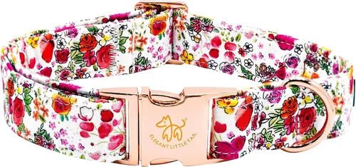 Miniatura 12 de Elegant little tail Collar para perro de Pascua, collar de perro con estampado de huevos de conejo, collar para mascotas, collar rosa para perros