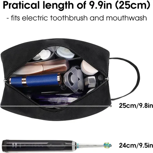 Miniatura 2 de Narwey Neceser de viaje para mujer, kit de viaje Dopp para hombre, bolsa de viaje para artículos de tocador, bolsa de cosméticos, bolsa de A-Negro