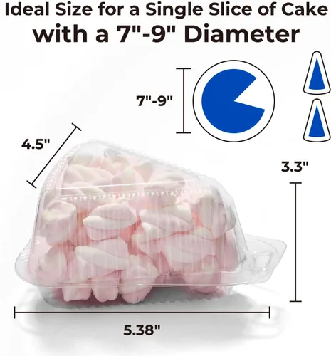 Miniatura 2 de Fit Meal Prep Paquete de 50 recipientes de plástico para tartas con tapas, tapa transparente de 5 pulgadas con bisagras, recipiente para pastel