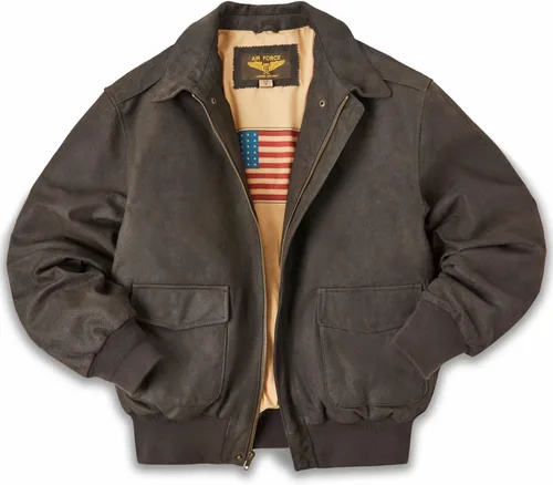 Landing Leathers Air Force A-2 - Chaqueta cazadora de cuero para hombre, chaqueta de aviador (también disponible en tallas para hombres grandes y