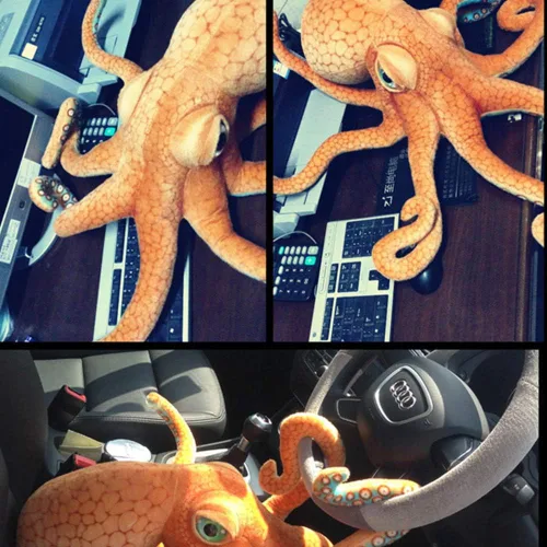 Miniatura 8 de YunNasi Pulpo de peluche grande animal marino de peluche realista pulpo suave juguete para niños 31.5 pulgadas