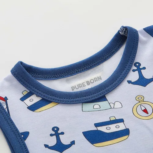 Miniatura 58 de pureborn Mameluco de algodón súper suave para bebés niños y niñas de 0 a 24 meses
