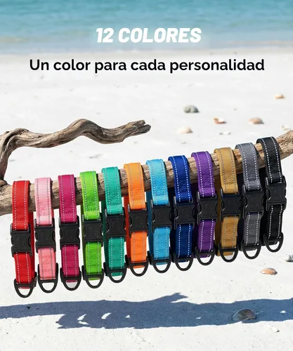 Miniatura 7 de TagME Collares de nailon reflectantes para perros, collar ajustable clásico para mascotas con hebilla de liberación rápida para cachorros, rosa Rosa