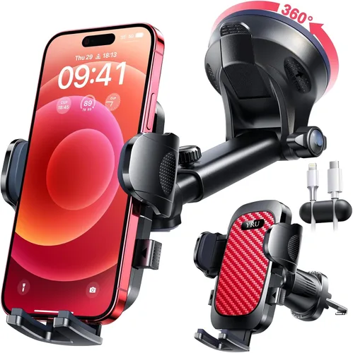 Miniatura 12 de YRU Verdadero Soporte para Teléfono de Automóvil de Grado Militar [Succión de Rotación 360°] 2025 Ultimate Soporte para Teléfono de Automóvil