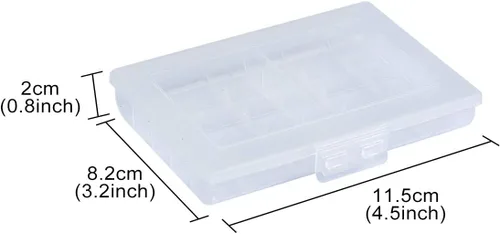 Miniatura 4 de Caja de almacenamiento de batería AA AAA, soporte organizador de plástico transparente, contenedor portátil con capacidad para 10 pilas AA