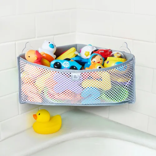 Miniatura 4 de Munchkin® High 'n Dry™ Organizador y almacenamiento de juguetes de baño, tapete de baño acolchado gris y Soft Spot™ para niños, gris