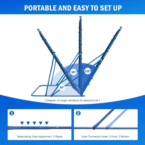 Miniatura 2 de Soccer Baseball Rebounder Net, Soccer Goal Net, Volleyball Softball Rebound Pitchback Net Quick-Switch Angle Training for Control, Passing Practice