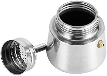 Miniatura 5 de Cafetera italiana de acero inoxidable, máquina de café espreeso para estufa, máquina de espreeso y olla para estufa de gas o cerámica eléctrica