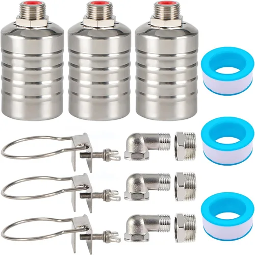 Miniatura 9 de Paquete de 1 válvula de flotador para tanque de agua, válvula de flotador de agua de 1/2 a 3/4 pulgadas, válvula de flotador de acero inoxidable 304