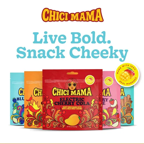 Miniatura 7 de Chici Mama Blue Raspberry Limeade - Bocadillos de mango, paquete de 2 – Hecho con mango real Golosinas masticables y jugosas alternativas Sin