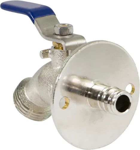 Miniatura 2 de Midline Valve 3387XJS-5 Sillcock Hose Bibb con brida de gran tamaño de 1/2 pulgada. pex a entrada x 3/4 pulgadas. Salida de manguera mht Latón
