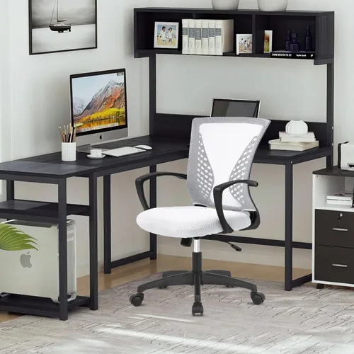 Miniatura 2 de Silla de escritorio de oficina, silla ergonómica para juegos de computadora con ruedas giratorias de 360 grados, sillas de escritorio de oficina